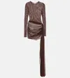 Bananhot Aiden Ruched Minidress In Brown