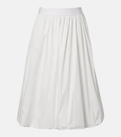Bananhot Alba Cotton Poplin Midi Skirt In White