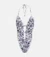 Bananhot Amur Zebra-print Cutout Swimsuit In Multicoloured