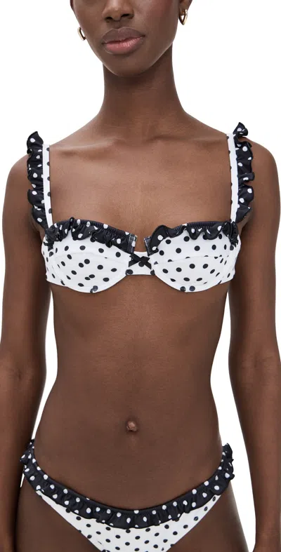 Bananhot Angela Bikini Top White Polka In Multi