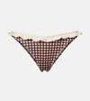 Bananhot Angela Gingham Bikini Bottoms In Brown