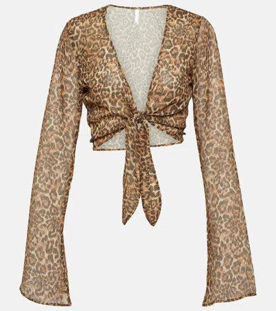 Bananhot Animal-print Beach Cover-up In Brown