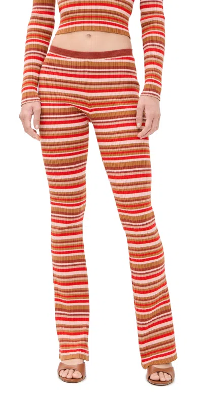 Bananhot Ann Pants Bayadere Rib Stripes In Multi