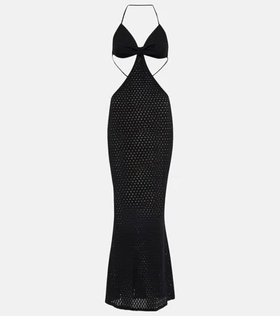 Bananhot Anna Seersucker Beach Dress In Black