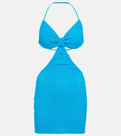 Bananhot Anna Seersucker Beach Dress In Royal Blue