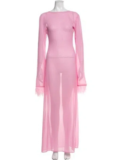 Pre-owned Bananhot Bateau Neckline Long Dress W/ Tags In Pink