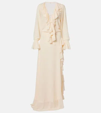 Bananhot Bellen Ruffled Maxi Dress In Neutral