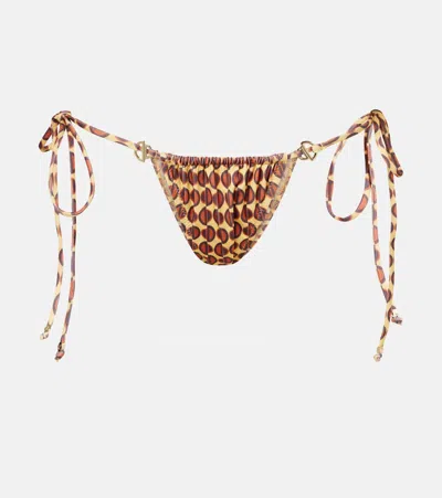 Bananhot Berry Printed Bikini Bottoms In Brown