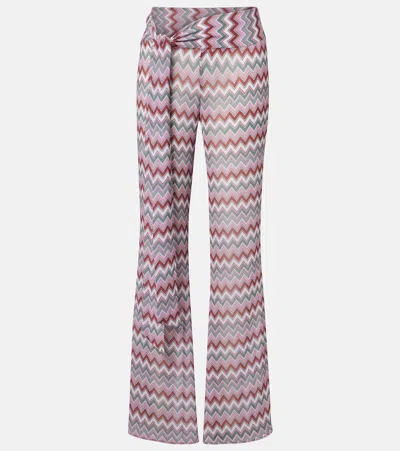 Bananhot Bowie Chevron Flared Pants In Multi