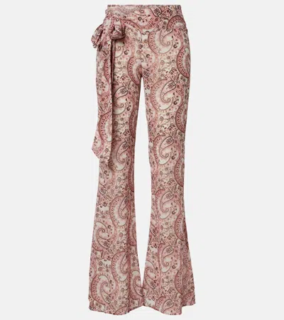 Bananhot Bowie Paisley Flared Pants In Pink