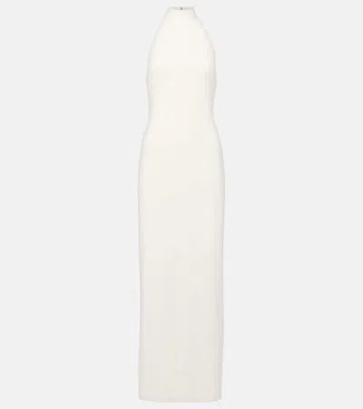 Bananhot Carrie Halterneck Jersey Maxi Dress In White