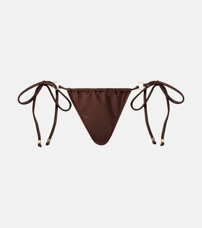 Bananhot Chain Embellished Bikini Bottoms In Brown