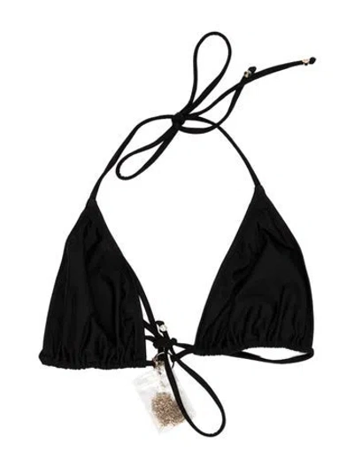 Pre-owned Bananhot Chain-link Accents Top In Black