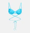 Bananhot Cherry Bikini Top In Turquoise