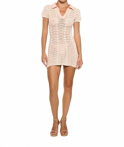 Bananhot Coco Mini Dress In Knitted Pink Stripes In Neutral