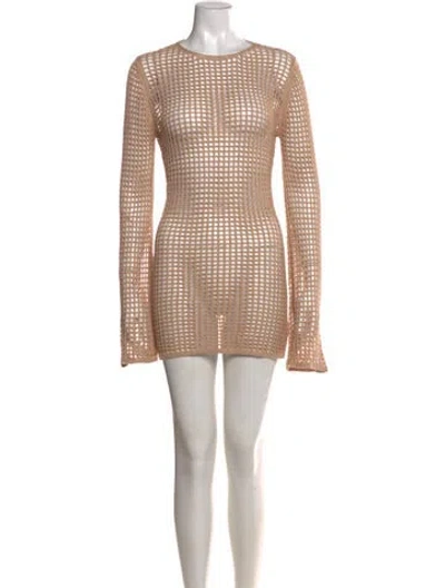 Pre-owned Bananhot Crew Neck Mini Dress In Neutral