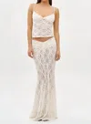 Bananhot Daisy Maxi Skirt In Cream Lace In White