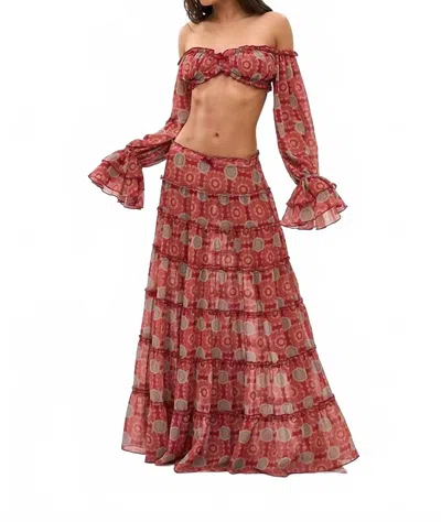 Bananhot Elma Maxi Skirt In Paradise Passion In Red