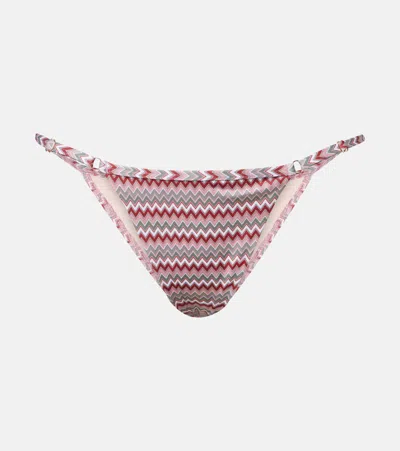 Bananhot Emi-lynn Chevron Bikini Bottoms In Pink