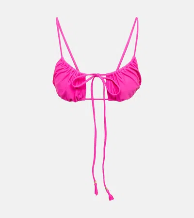 Bananhot Emma Cut-out Bikini Top In Hot Pink