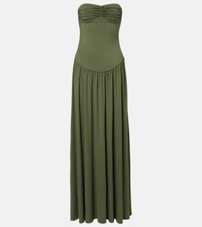 Bananhot Erin Gathered Maxi Dress In Green