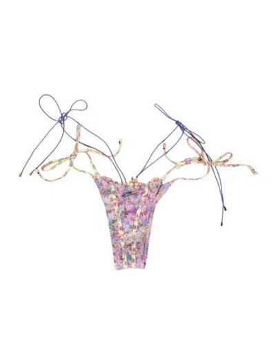 Pre-owned Bananhot Floral Print Beaded Accents Bottoms W/ Tags In Multi