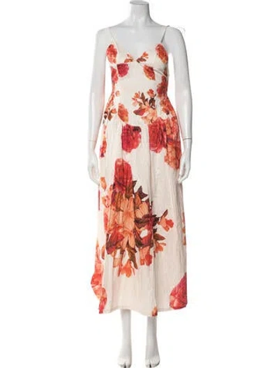 Pre-owned Bananhot Floral Print Long Dress W/ Tags In Multicolor