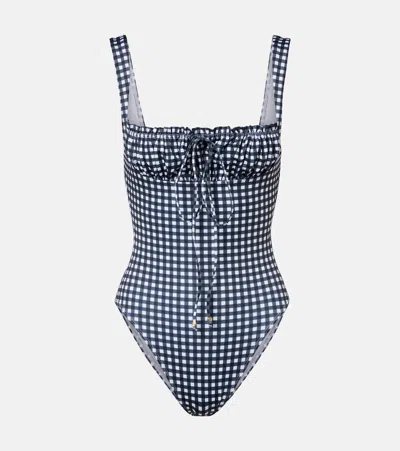 Bananhot Gia Gingham Swimsuit In Blue