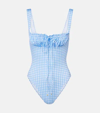 Bananhot Gia Gingham Swimsuit In Blue
