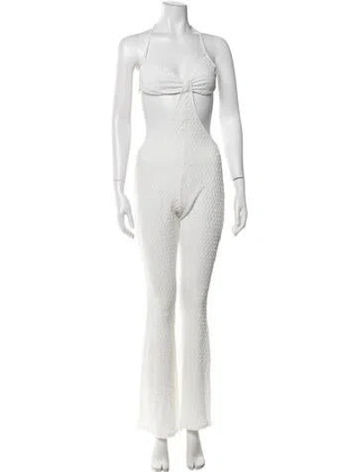 Pre-owned Bananhot Halterneck Jumpsuit W/ Tags In White