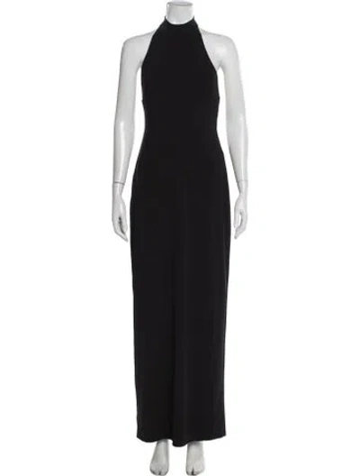 Pre-owned Bananhot Halterneck Long Dress W/ Tags In Black