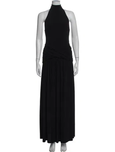 Pre-owned Bananhot Halterneck Long Dress W/ Tags In Black