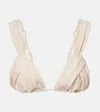 Bananhot Iris Draped Bikini Top In Neutral