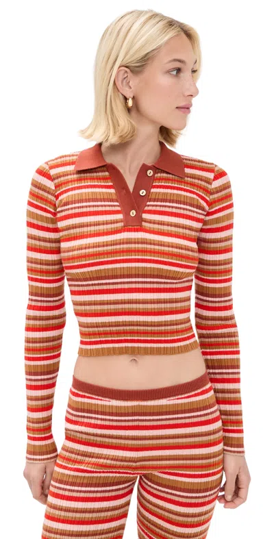 Bananhot Jack Polo Shirt Bayadere Rib Stripes In Multi