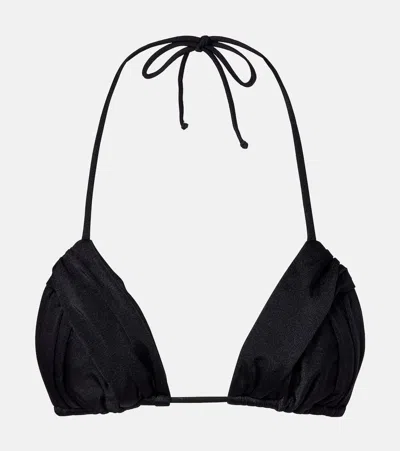 Bananhot Jasmin Draped Bikini Top In Black