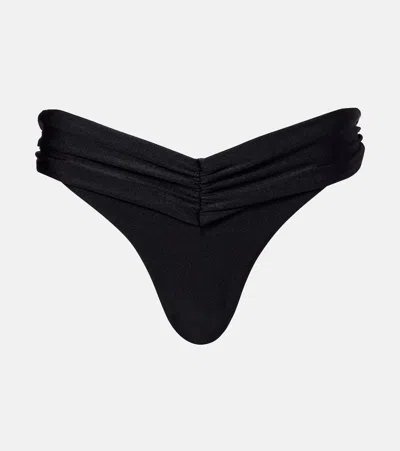 Bananhot Jasmin Gathered Bikini Bottoms In Black