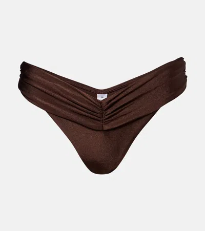 Bananhot Jasmin Ruched Bikini Bottoms In Brown