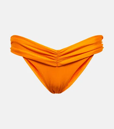 Bananhot Jasmin Ruched Bikini Bottoms In Orange