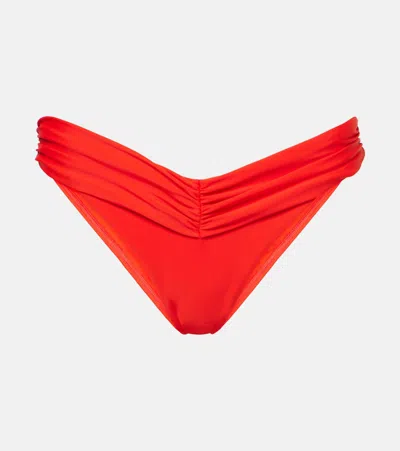 Bananhot Jasmin Ruched Bikini Bottoms In Red