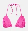Bananhot Jasmin Ruched Triangle Bikini Top In Pink