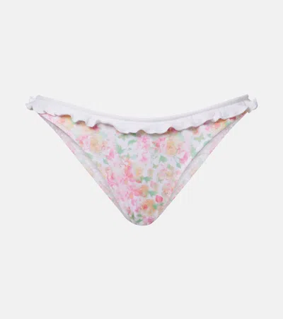 Bananhot Jena Floral Bikini Bottoms In White