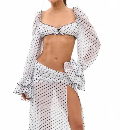 Bananhot Josie Shirt In White Polka In Multi