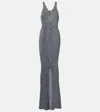 Bananhot Jules Sequined Knitted Maxi Dress In Gray