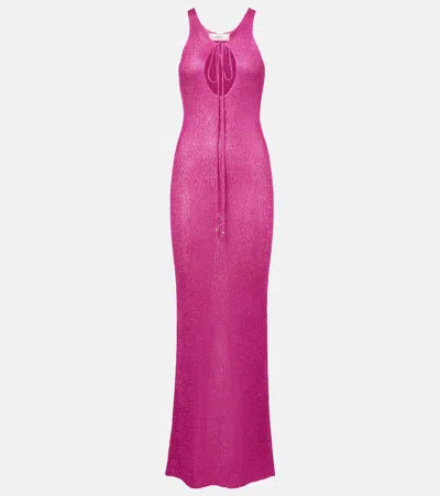 Bananhot Maxikleid Jules Aus Strick Mit Pailletten In Purple