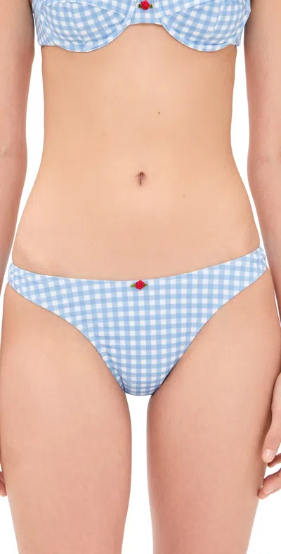 Bananhot Jussy Bikini Bottoms Light Blue Gingham