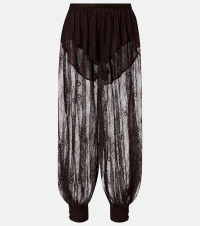 Bananhot Kendall Lace Balloon Pants In Brown
