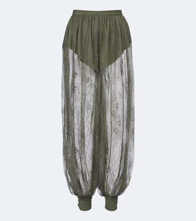 Bananhot Kendall Lace Balloon Pants In Green