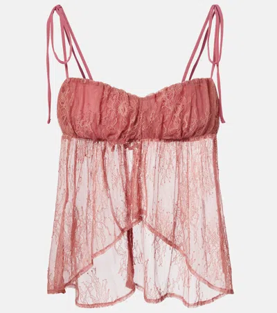Bananhot Kendall Lace Crop Top In Pink