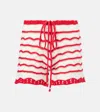Bananhot Kim Crochet Cotton-blend Shorts In Red