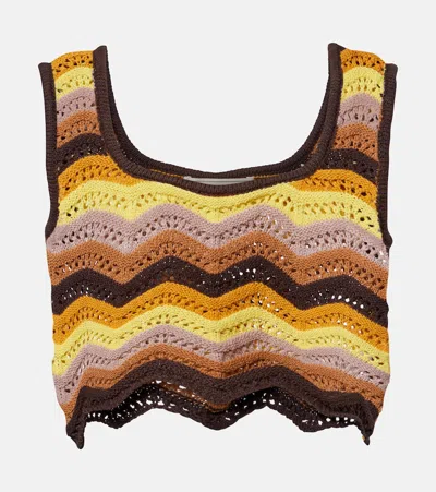 Bananhot Kim Crochet Cotton-blend Crop Top In Multi